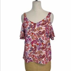 Antibes Blanc Floral Off Shoulder Top Medium